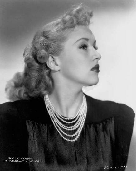 Betty Grable Wearing A Pearl Necklace For Paramount Studios, 1938.