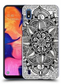 Pouzdro na mobil Samsung Galaxy A10 - HEAD CASE - vzor Indie Mandala slunce barevná ČERNÁ A BÍLÁ MAPA