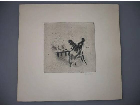 Alex Adolf Jelínek (1890 - 1957) - Z cyklu Evžen Oněgin - lept, grafika, signováno - Antikvariát Valentinská
