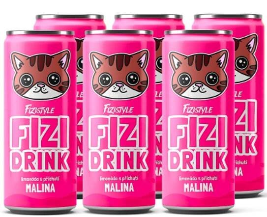 FIZI Drink limonáda 250ml plech Malina (24)