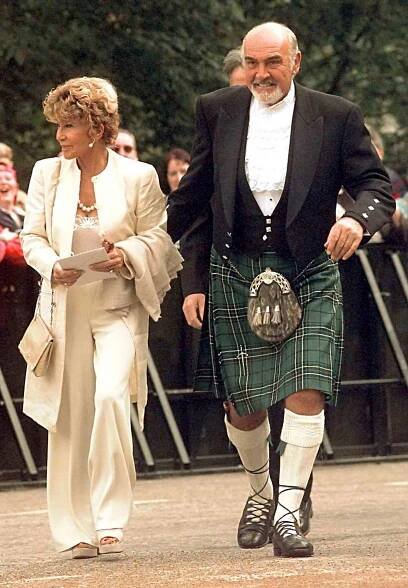 Scottish actor Sean Connery with wife Mi