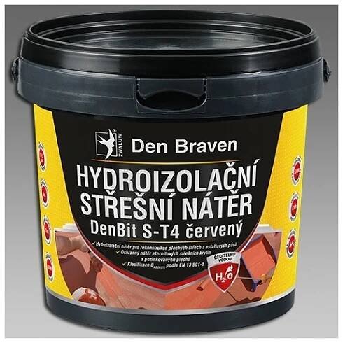 DEN BRAVEN Střešní hydroizolační nátěr DenBit S-T4 červenohnědý 30kg | stavebniny - stawebniny