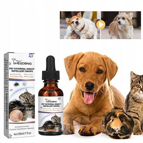 Kapky na odčervování pro kočky a psy proti vši, klíšťatům a blechám 30 ml Kód výrobce 6977793465207