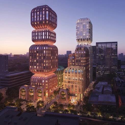 Heatherwick designs glowing lantern-like towers for first project in Thailand