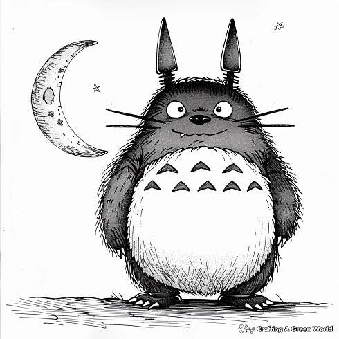 Totoro in the Moonlight Coloring Pages 3