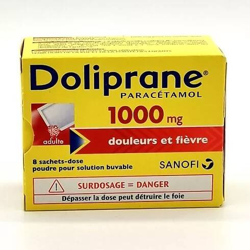 Buy DOLIPRANE Paracetamol 1000 mg 8 sachets at the best price