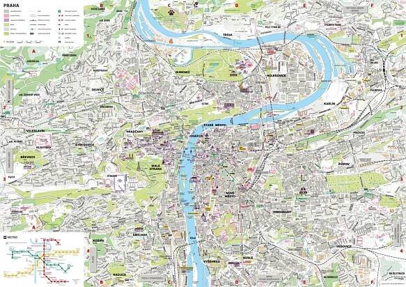 praha mapa města pro turisty