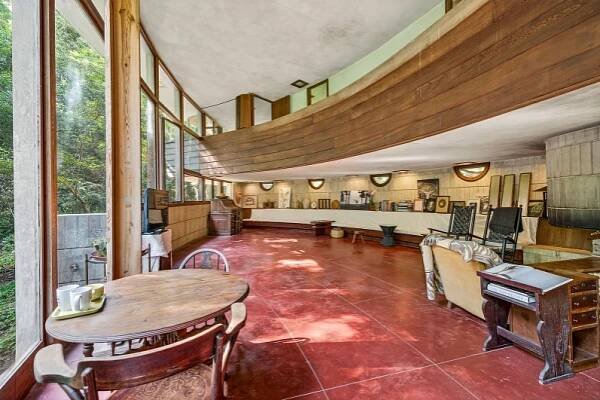 Interior view of Florida's only Frank Lloyd Wright-designed home.