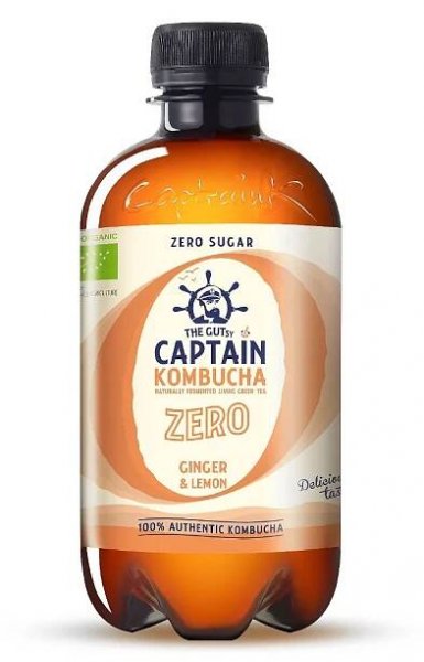 Captain Kombucha ZERO zázvor a citron 400ml 400g - FITBOY.cz