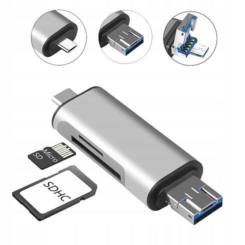 ČTEČKA KARET SD microSD USB OTG USB-C micro USB za 167.00CZK - Allegro