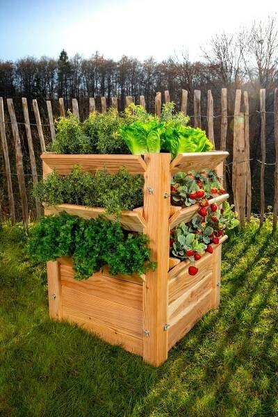 VYVÝŠENÝ ZÁHON   - barvy modřínu, Basics, dřevo (65/73/65cm)