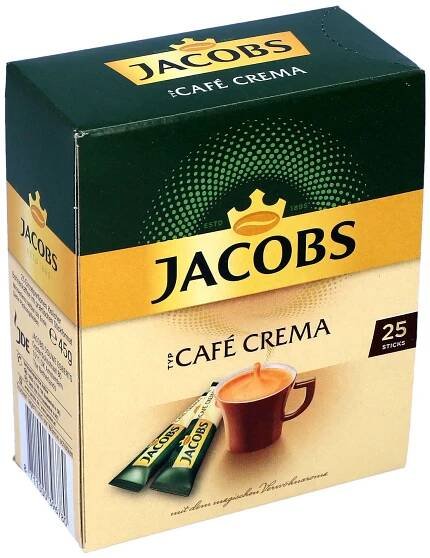 Káva instantní cappuccino Jacobs Café Crema v sáčcích 25 ks Značka Jacobs