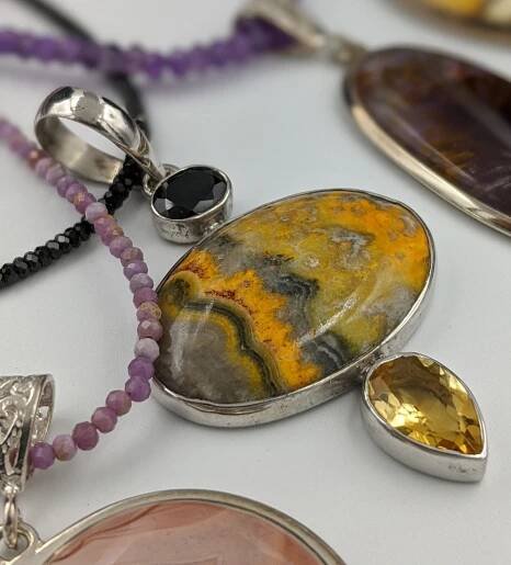 BB Jasper, B Spinel, Citrine Pendant - Pagoda Fine Jewelry