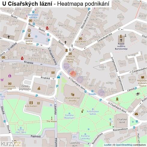 Mapa U Císařských lázní - Firmy v ulici.