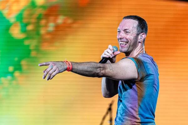 Image may contain Chris Martin Performer Person Solo Performance Electrical Device Microphone Adult and Accessories