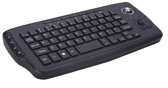 Bezdrátová klávesnice 2,4 GHz s myší Trackball, dálkové ovládání s rolovacím kolečkem