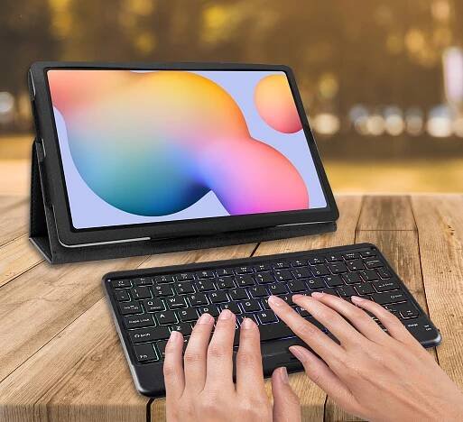 Bezdrátová Bluetooth klávesnice s RGB podsvícením pro Lenovo Tab M8 GEN 4 8.0" - novexplus.cz