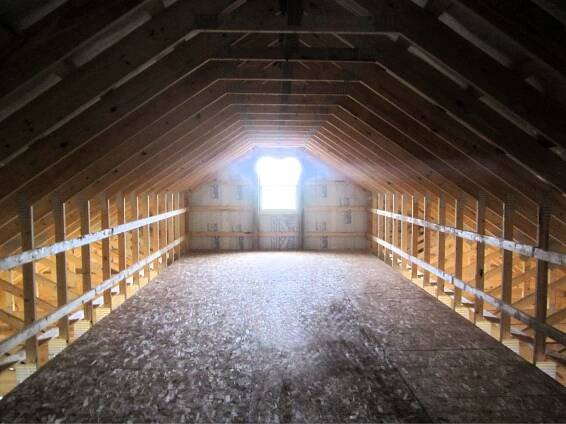 Interior of attic with window