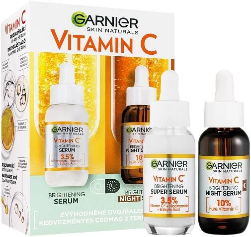 Garnier Skin Naturals Rozjasňující sérum s vitaminem C na noc 30 ml + Rozjasňující sérum s vitaminem C 30 ml od 530 Kč
