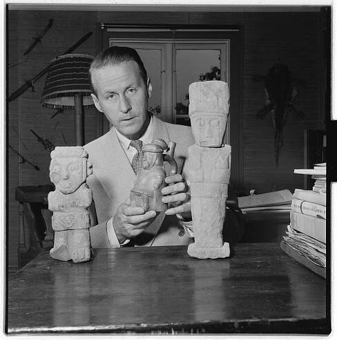 Norský badatel a mořeplavec Thor Heyerdahl na snímku z roku 1955