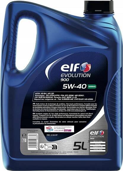 Elf Evolution 900 Essence 5L 5W-40 A3/B4 RN 0710 VW 502/505.00 olej 5W40 5L EAN (GTIN) 5905965533219