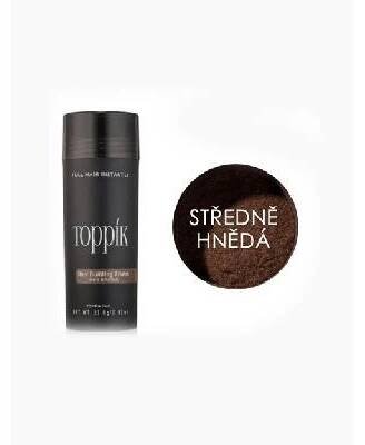 Toppik Hair Building Fibers Středně Zahušťovací vlákna na vlasy a vousy Hnědá 27 g