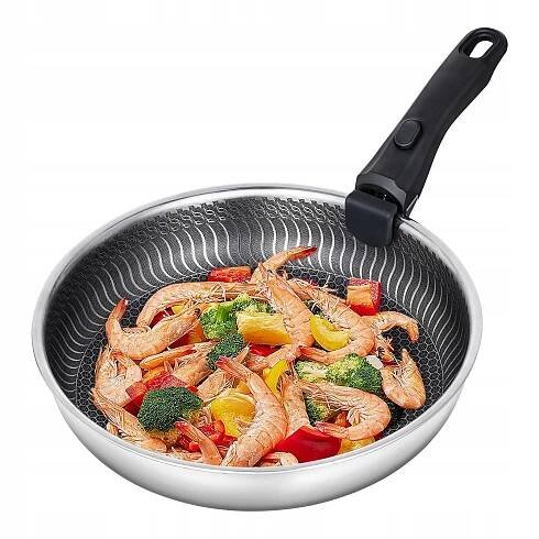 Pánev nerezová Amzchef 28cm stříbrná