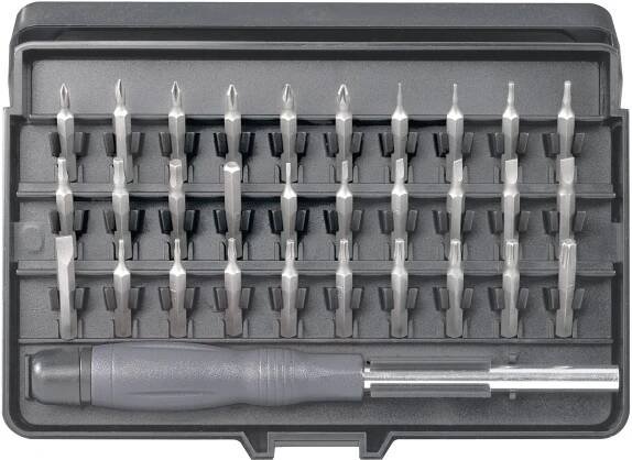 TOOLCRAFT 820935 sada bitů, 31dílná, plochý, křížový PH, křížový PZ, inbus, profil T, 5/32" (4 mm)
