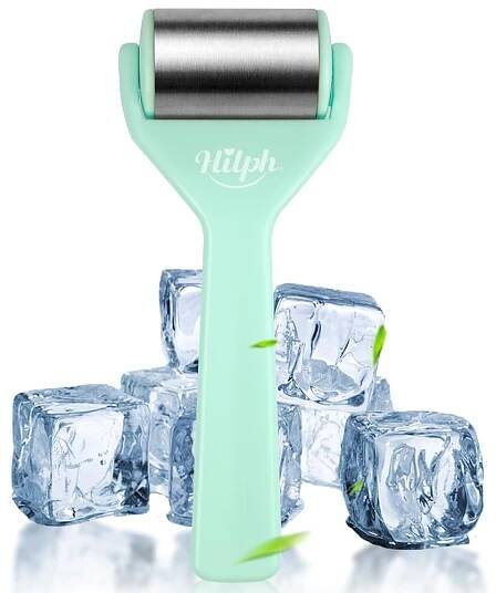 ICE ROLLER NA OBLIČEJ A TĚLO MASÁŽNÍ PŘÍSTROJ HILPH OCELOVÝ PRO PÉČI O POKOŽKU