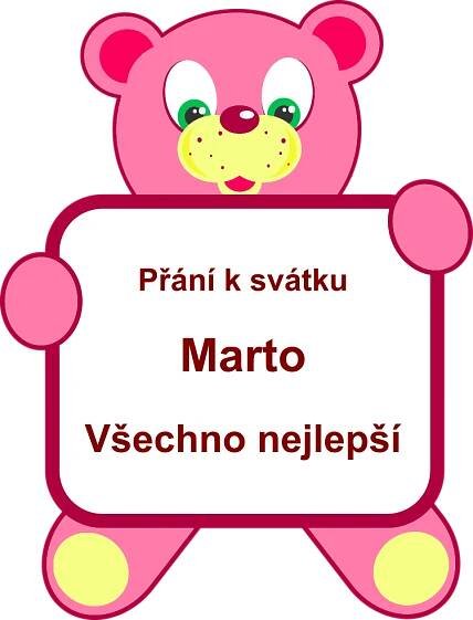 Přání k svátku Marta, gratulace k jmeninám podle jmen, blahopřání, texty, obrázky