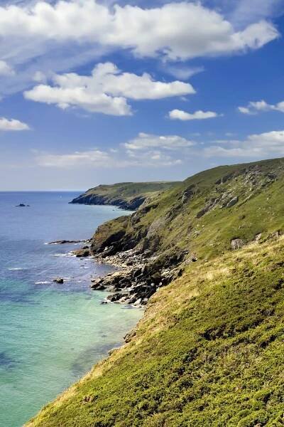 The image shows the view from one of the north Devon walks.