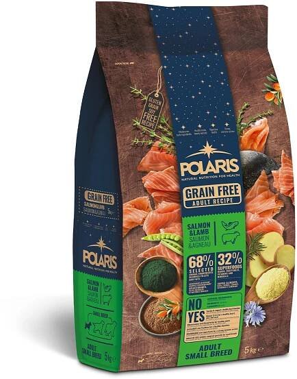 Polaris bezobilné granule s čerstvým masem Adult Small Breed s jehněčím a lososem 5 kg