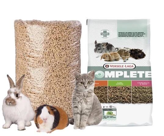 EcoPellet Ekologická dřevěná podestýlka na pelety pro kočky, prasata a králíky 7l + VERSELE-LAGA Cavia Complete - Świnki Morskie 8kg