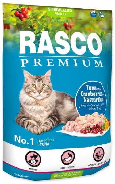 Rasco Premium Sterilized Tuňák s brusinkou a lichořeřišnicí granule 400 g