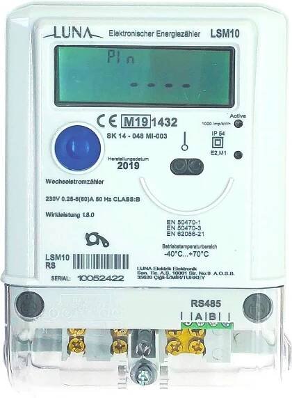 Jednofázový elektroměr digitální N/A Úředně schválený: Ano LUNA LSM10