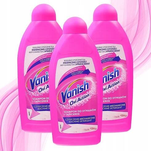 Vanish Oxi Action šampon na praní koberců a čalounění pro vysavače 3x500 ml