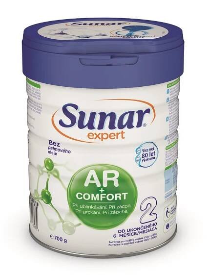 SUNAR Mléko pokračovací kojenecké při ublinkávání, zácpě a kolikách Expert AR+Comfort 2, 700g
