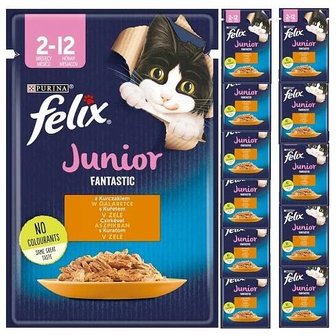 FELIX JUNIOR FANTASTIC KUŘE S ŽELÉ 12x85g