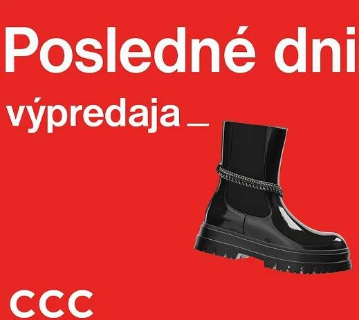 VÝPREDAJ v CCC už končí - OC Dubeň