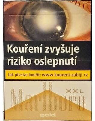 Cigarety s filtrem kartonové balení tvrdá krabička Marlboro Gold XXL 25s kolek R 205 Kč 8x25 ks