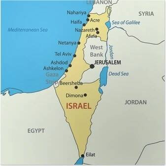 Plakát Stát Izrael - vektorová mapa