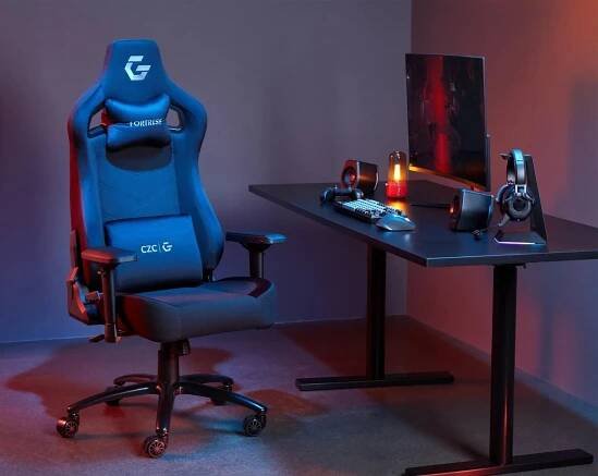 CZC.Gaming Fortress, herní židle, látková, černá - Nábytek