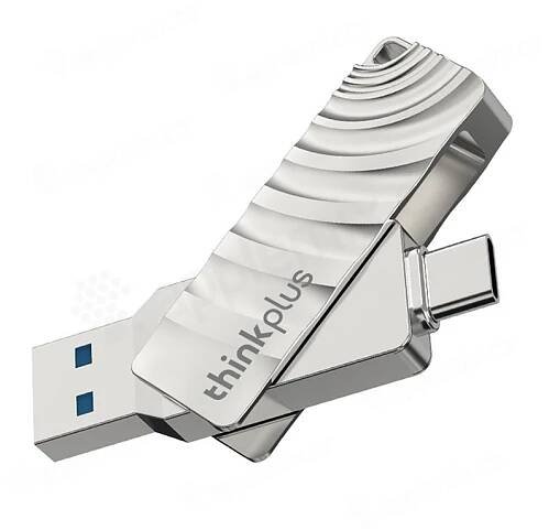 Flash disk 128GB LENOVO 2v1 pro Apple iPhone / iPad / MacBook - USB-C / USB-A - kovový - stříbrný