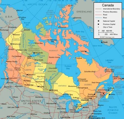 canada map