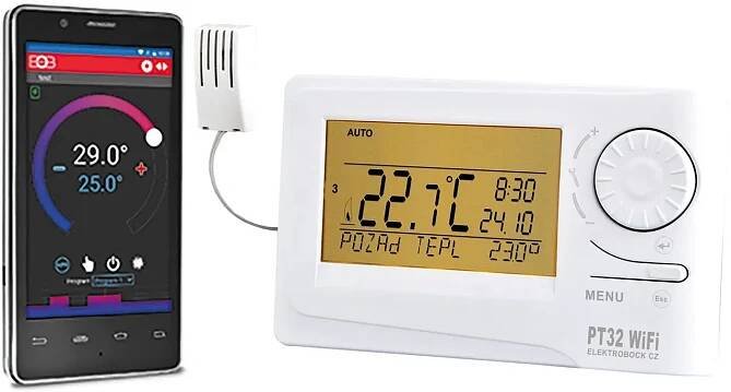 ELEKTROBOCK prostorový termostat s Wi-Fi ovládáním PT32 WIFI