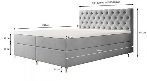 CHERIE 180X200 levná boxspring postel s úložným prostorem