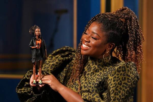 Clara Amfo with her new Barbie doll.