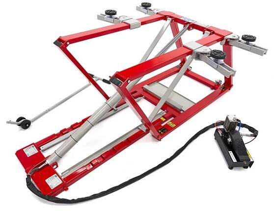 HBM Mobilní 2.5 tunový hydraulicko-pneumatický výškově nastavitelný auto zvedák, 270 kg