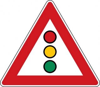 Dopravní značka Světelné signály A 10. Výstražná značka Světelné signály upozorňuje řidiče na místo, kde je provoz na pozemní komunikaci řízen světelnými signály, které by jinak neočekával, nebo kde nejsou viditelné z dostatečné vzdálenosti.
