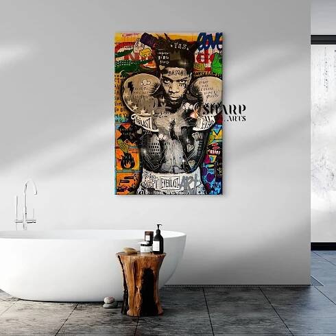 Jean Michel Basquiat Boxer Canvas Wall Art